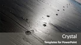  Presentation with trail - PPT theme enhanced with trail of foot prints left background and a  colored foreground