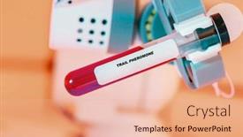  Presentation with lab test - Slide set featuring trail-pheromone-in-test-tube background and a coral colored foreground