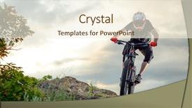  Presentation with space race - Beautiful PPT theme featuring trail race - professional cyclist riding the bike backdrop and a cream colored foreground