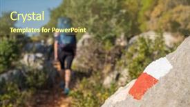  Presentation with maglev train high speed way - Amazing presentation having trail red and white sign backdrop and a tawny brown colored foreground