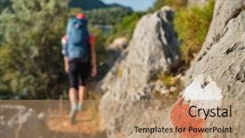  Presentation with hiking - Audience pleasing presentation design consisting of trail red and white sign backdrop and a coral colored foreground