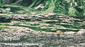  Presentation with endurance - Colorful slide set enhanced with trail-run-athlete-running backdrop and a gray colored foreground