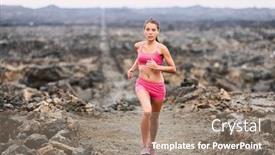  Presentation with volcanic rocks - Slides having trail-run-exercise-workout-fit background and a coral colored foreground