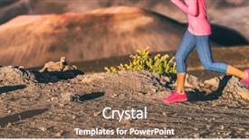  Presentation with running shoes - Beautiful presentation featuring trail run runner athlete girl backdrop and a violet colored foreground