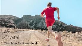  Presentation with volcanic rocks - Cool new presentation design with trail-run-runner-athlete-sprinting backdrop and a coral colored foreground