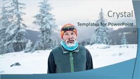  Presentation with runner - Presentation with trail-runner-with-frozen-beard background and a sky blue colored foreground