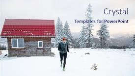  Presentation with runner - Presentation enhanced with trail-runner-with-frozen-beard background and a sky blue colored foreground