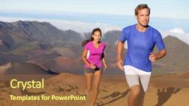  Presentation with challenges - Audience pleasing slides consisting of trail runners in cross country backdrop and a tawny brown colored foreground