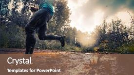  Presentation with rural road - PPT theme having trail running athlete moving background and a violet colored foreground