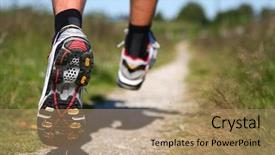  Presentation with freeze - Amazing slides having trail running freeze action closeup backdrop and a coral colored foreground