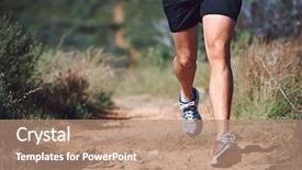  Presentation with ultra - Presentation theme consisting of ultra marathon - trail running man exercising outdoors background and a coral colored foreground