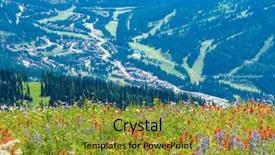  Presentation with summit - Colorful slide deck enhanced with trail to a mountan summit in british columbia canada backdrop and a gold colored foreground