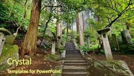  Presentation with walking trail - Colorful theme enhanced with trail to yamadera mountain temple backdrop and a  colored foreground
