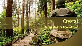  Presentation with walking trail - PPT theme having trail to yamadera mountain temple background and a tawny brown colored foreground