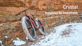  Presentation with ruby red - Slides featuring trail with snow - ruby wash background and a coral colored foreground