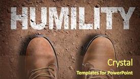  Presentation with top view - Presentation consisting of trail with the text humility background and a tawny brown colored foreground