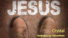  Presentation with risk top view - PPT theme featuring trail with the text jesus background and a tawny brown colored foreground