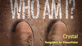  Presentation with top view - Cool new slide deck with am - top view of boot backdrop and a tawny brown colored foreground