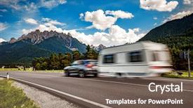  Presentation with italy car - Amazing slide set having trailer - family vacation travel holiday trip backdrop and a violet colored foreground