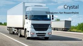  Presentation with cargo transportation - Amazing slide deck having trailer - white truck on road cargo backdrop and a light blue colored foreground