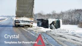  Presentation with traffic accident - Audience pleasing theme consisting of trailer car crash smash accident backdrop and a seafoam green colored foreground
