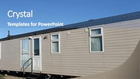  Presentation with trailer park - Amazing slide deck having trailer home in caravan park backdrop and a  colored foreground