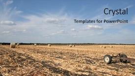  Presentation with hay field - Beautiful presentation design featuring trailer near hay bails backdrop and a light blue colored foreground