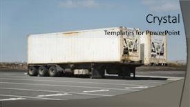  Presentation with parking lot - Slide set with lots - cargo containers in truck trailers background and a light blue colored foreground