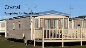  Presentation with caravan - PPT layouts consisting of trailers in caravan park background and a light blue colored foreground