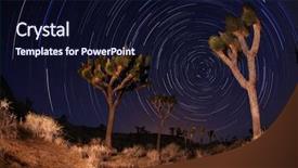  Presentation with joshua tree national park - PPT theme consisting of trails at night in joshua background and a  colored foreground