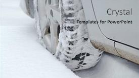  Presentation with snow - Audience pleasing presentation design consisting of trails-of-wheels-in-fresh backdrop and a light gray colored foreground