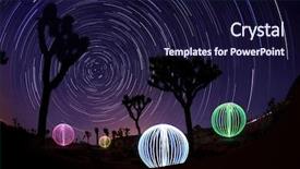  Presentation with star trails - PPT theme having trails with light painted orb background and a wine colored foreground