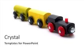  Presentation with train railway - Slides consisting of toy train - children's railway isolated background and a white colored foreground