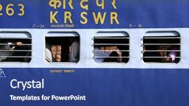  Presentation with train railway - PPT layouts with train at railway station mumbai background and a ocean colored foreground