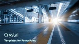  Presentation with shanghai - Amazing slides having train away from railway station backdrop and a ocean colored foreground