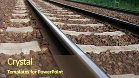  Presentation with railway cargo - Amazing presentation theme having train cargo - closeup of straight railway tracks backdrop and a  colored foreground