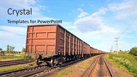  Presentation with coach - PPT theme with train cargo - railway coach background and a light blue colored foreground