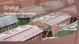  Presentation with railway cargo - Presentation theme enhanced with train cargo - railway vans for mineral resource background and a  colored foreground