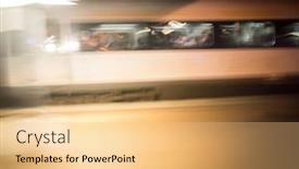  Presentation with station - Audience pleasing slides consisting of train-coming-at-downtown-station backdrop and a lemonade colored foreground