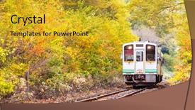  Presentation with fall foliage - Amazing PPT layouts having train commuter in fukushima japan backdrop and a gold colored foreground