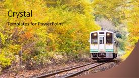  Presentation with fall foliage - Amazing presentation having train commuter in fukushima japan backdrop and a gold colored foreground