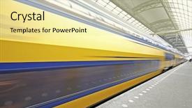  Presentation with departure - Beautiful slides featuring train departure from central station in amsterdam the neherlands backdrop and a blonde colored foreground