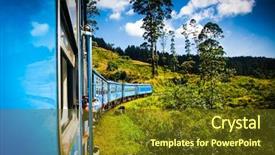  Presentation with sri lanka - Audience pleasing PPT layouts consisting of train from nuwara eliya backdrop and a tawny brown colored foreground