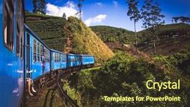  Presentation with sri lanka - Beautiful PPT layouts featuring train from nuwara eliya backdrop and a tawny brown colored foreground