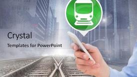  Presentation with train railway - Audience pleasing theme consisting of train icon on railway backdrop and a  colored foreground