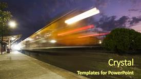  Presentation with physics motion - Theme consisting of train in motion - light trail background and a  colored foreground