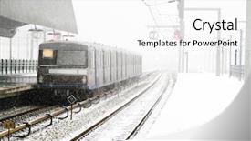  Presentation with amsterdam - Cool new presentation theme with train in snowstorm departing from bijlmer station in amsterdam netherlands backdrop and a white colored foreground
