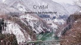  Presentation with train bridge - Presentation theme having train-in-winter-landscape-snow background and a lemonade colored foreground