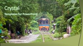  Presentation with poor village - Slide set featuring train is coming in the poor talat phlu district of bangkok thailand this place is looking like a rural village but it's 200 meters from bangkok's moderns building background and a tawny brown colored foreground