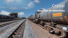  Presentation with petrol station - Slides featuring train-loaded-with-with-petrol and a teal colored foreground